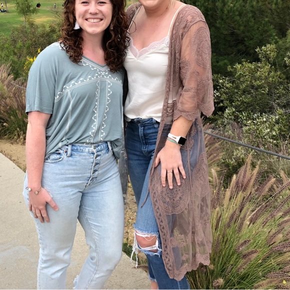 Brown Lace Boho Kimono - Picture 1 of 3